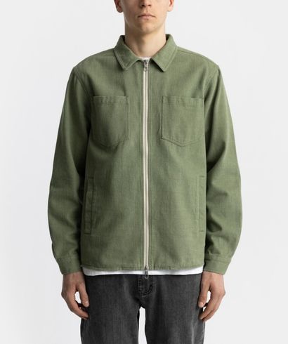Revolution-3922-overshirt-zip-cotton-light-green-1