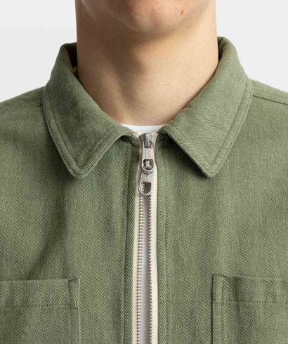 Revolution-3922-overshirt-zip-cotton-light-green-2