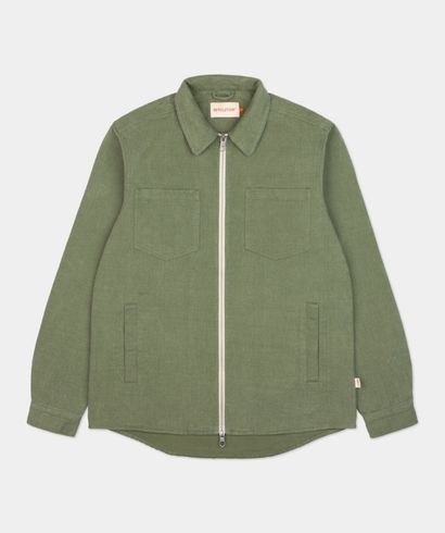 Revolution-3922-overshirt-zip-cotton-light-green-4
